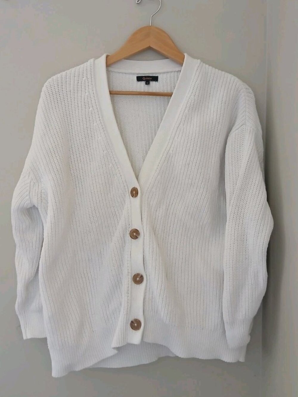 Quince Organic Cotton Oversized Boyfriend Cardigan